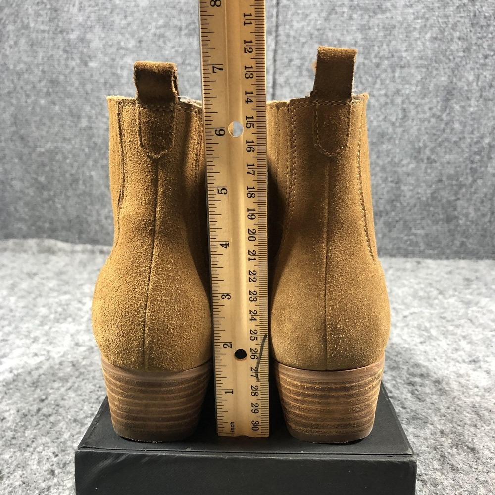 Marc Fisher LTD Chelsea Ankle Boots Womens 7.5 M Brown Suede Block Heel - Picture 9 of 16